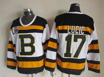 Boston Bruins #17 Milan Lucic 75 anniversary Stitched NHL Jersey