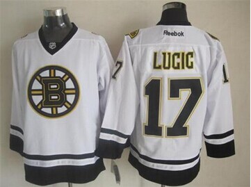 Boston Bruins #17 Milan Lucic White Fashion Stitched NHL Jersey