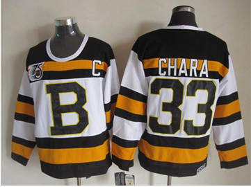 Boston Bruins #33 Chara 75 anniversary Stitched Black NHL Jersey