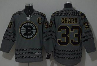 Boston Bruins #33 Zdeno Chara Charcoal Cross Check Fashion Stitched NHL Jersey