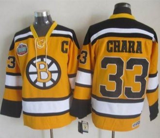 Boston Bruins #33 Zdeno Chara Yellow Winter Classic CCM Throwback Stitched NHL Jersey