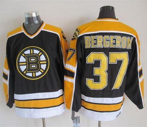 Boston Bruins #37 Patrice Bergeron Black CCM Throwback New Stitched NHL Jersey
