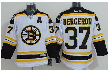 Boston Bruins #37 Patrice Bergeron White Stitched NHL Jersey