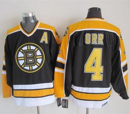 Boston Bruins #4 Bobby Orr Black CCM Throwback New Stitched NHL Jersey