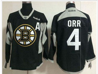 Boston Bruins #4 Bobby Orr Black Practice Stitched NHL Jersey