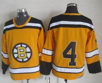 Boston Bruins #4 Bobby Orr Yellow CCM Throwback Stitched NHL Jersey