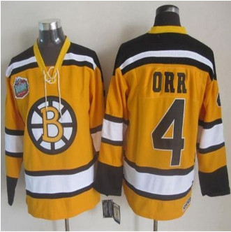 Boston Bruins #4 Bobby Orr Yellow Winter Classic CCM Throwback Stitched NHL Jersey