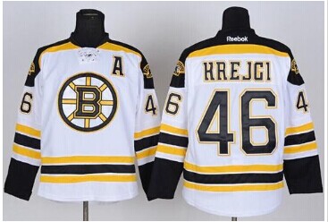 Boston Bruins #46 David Krejci White Stitched NHL Jersey