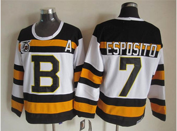 Boston Bruins #7 Phil Esposito 75 anniversary Stitched Black NHL Jersey