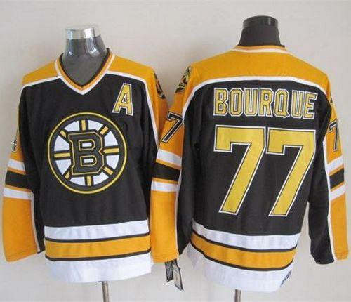 Boston Bruins #77 Ray Bourque Black CCM Throwback New Stitched NHL Jersey