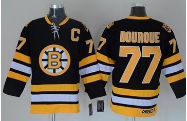 Boston Bruins #77 Ray Bourque Black CCM Throwback Stitched NHL Jersey