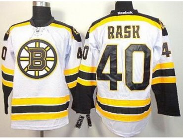 Boston Bruins 40 Tuukka Rask White NHL Jerseys