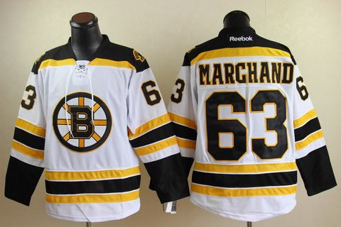 Boston Bruins 63 MARCHAND jerseys white