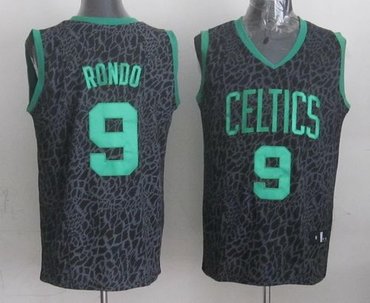 Boston Celtics #9 Rajon Rondo Black Crazy Light NBA Jersey