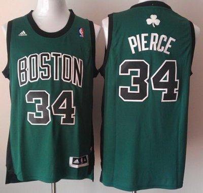 Boston Celtics 34 Paul Pierce Green Revolution 30 Swingman NBA Jersey Black Number