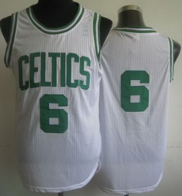 Boston Celtics 6 Bill Russell White Hardwood Classics Revolution 30 NBA Jerseys
