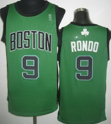 Boston Celtics 9 Rajon Rondo Green Revolution 30 NBA Jerseys Black Number
