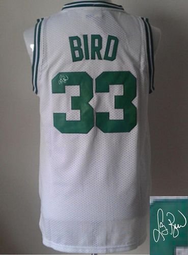 Boston Celtics Revolution 30 Autographed #33 Larry Bird White Stitched NBA Jersey