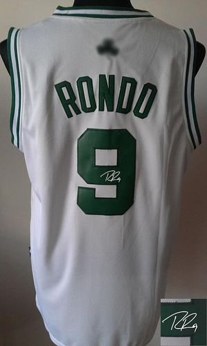 Boston Celtics Revolution 30 Autographed #9 Rajon Rondo White Stitched NBA Jersey