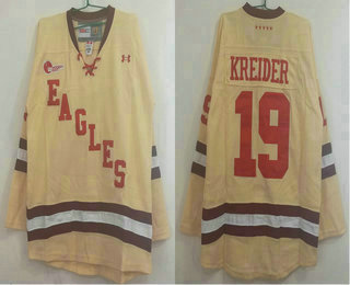 Boston College Eagles #19 Chris Kreider Yellow Stitched Hockey Jersey Boston College Eagles #19 Chris Kreider Yellow Stitched Hockey Jersey