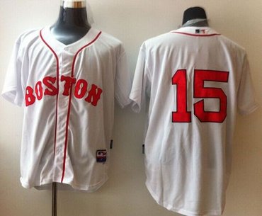 Boston Red Sox #15 Dustin Pedroia Stitched White Baseball Jersey