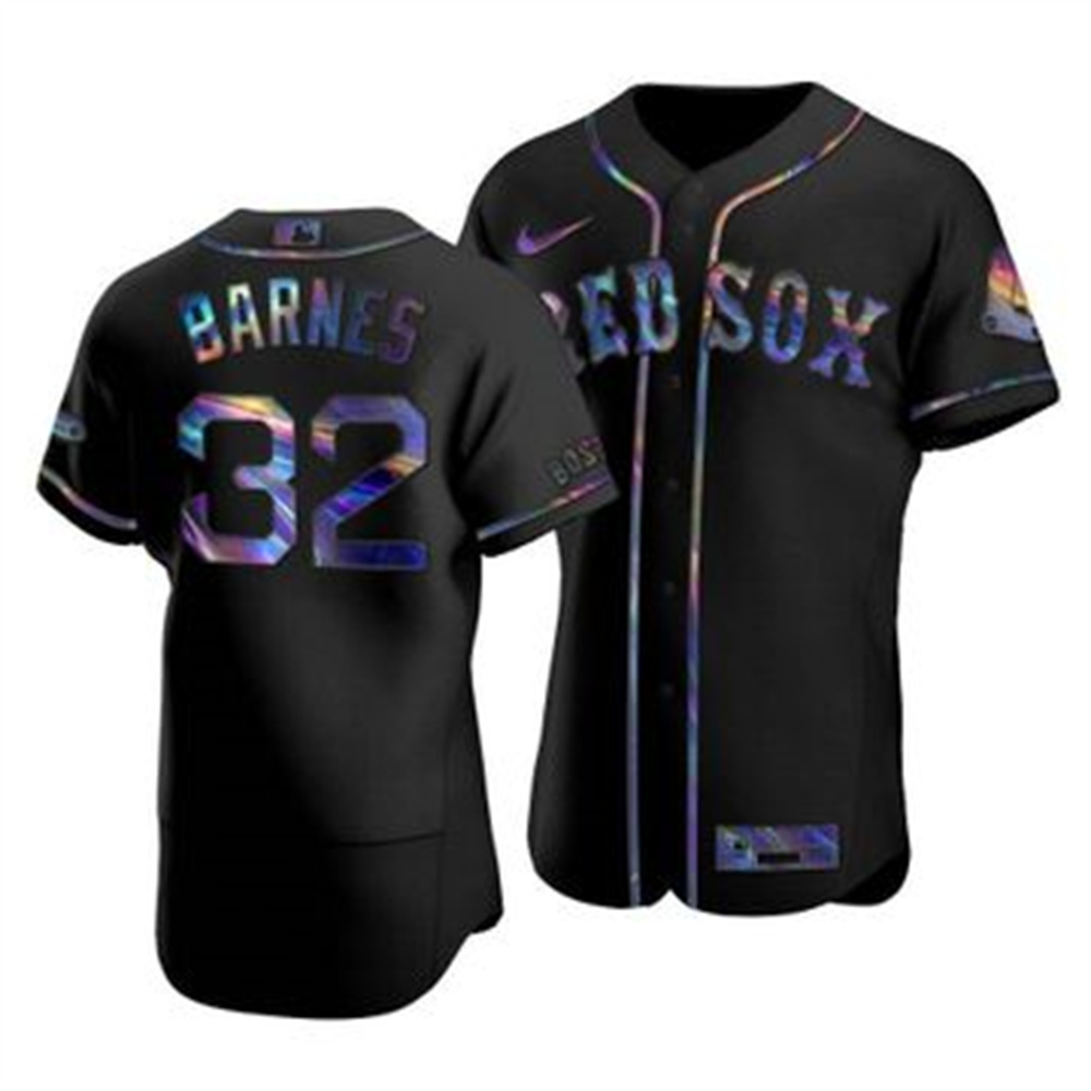 Boston Red Sox #32 Matt Barnes Men's Nike Iridescent Holographic Collection MLB Jersey - Black Boston Red Sox #32 Matt Barnes Men's Nike Iridescent Holographic Collection MLB Jersey - Black