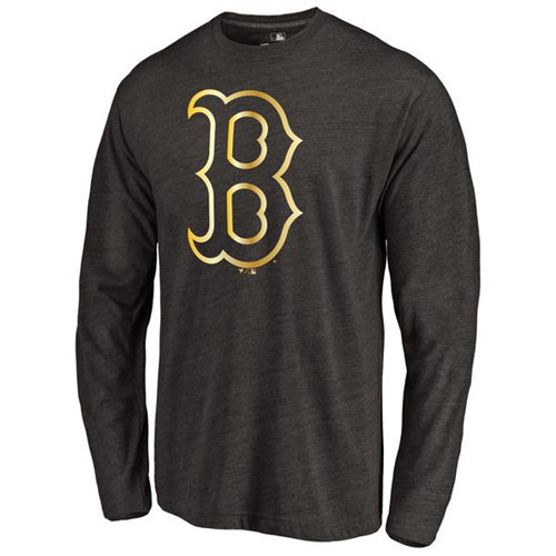 Boston Red Sox Gold Collection Long Sleeve Tri-Blend T-Shirt Black Boston Red Sox Gold Collection Long Sleeve Tri-Blend T-Shirt Black