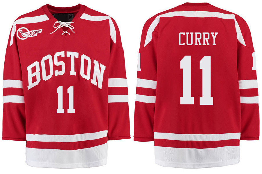Boston University Terriers BU 11 Patrick Curry Red Stitched Hockey Jersey Boston University Terriers BU 11 Patrick Curry Red Stitched Hockey Jersey
