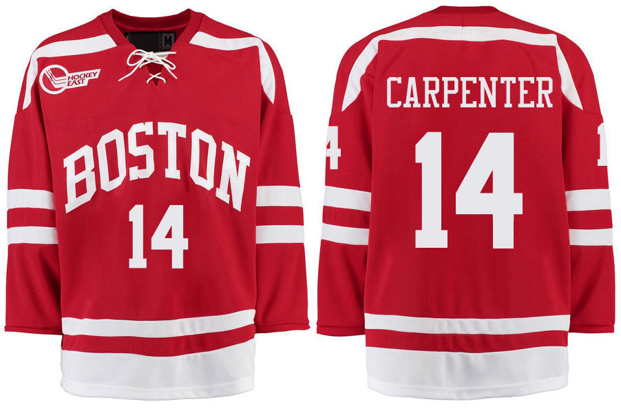 Boston University Terriers BU 14 Bobo Carpenter Red Stitched Hockey Jersey Boston University Terriers BU 14 Bobo Carpenter Red Stitched Hockey Jersey