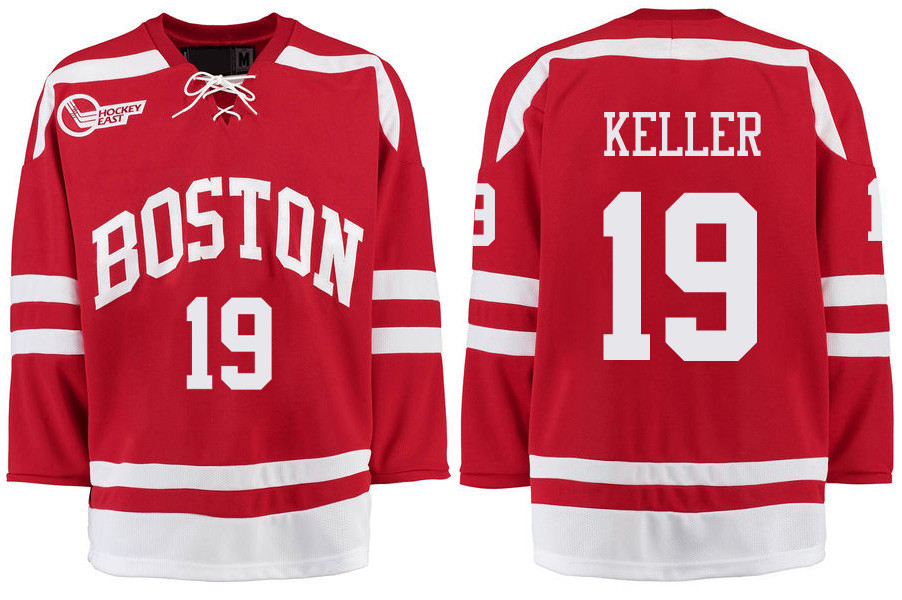 Boston University Terriers BU 19 Clayton Keller Red Stitched Hockey Jersey Boston University Terriers BU 19 Clayton Keller Red Stitched Hockey Jersey
