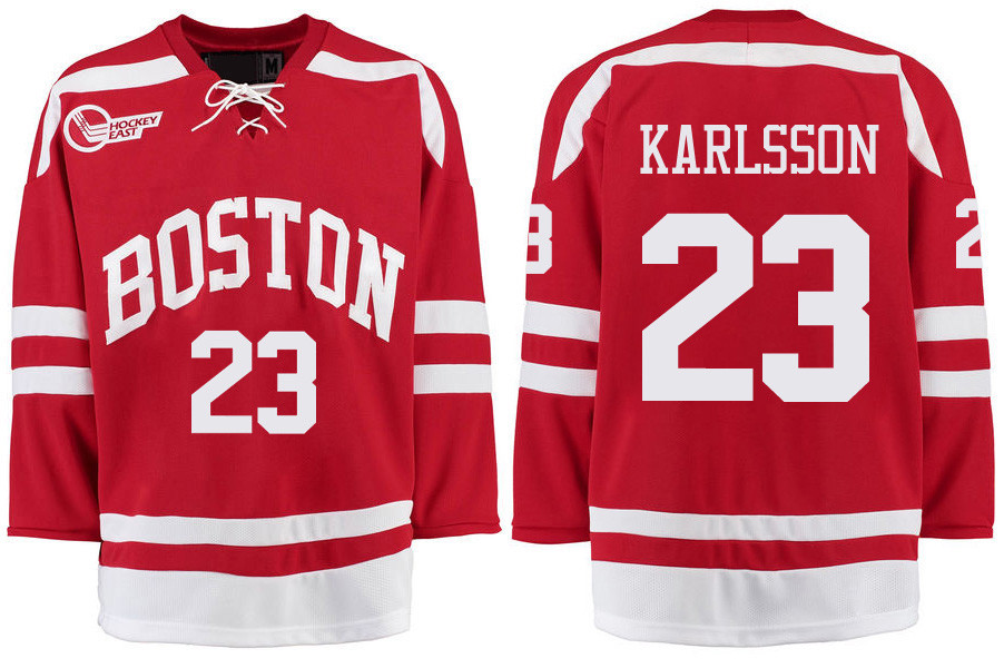 Boston University Terriers BU 23 Jakob Forsbacka Karlsson Red Stitched Hockey Jersey Boston University Terriers BU 23 Jakob Forsbacka Karlsson Red Stitched Hockey Jersey