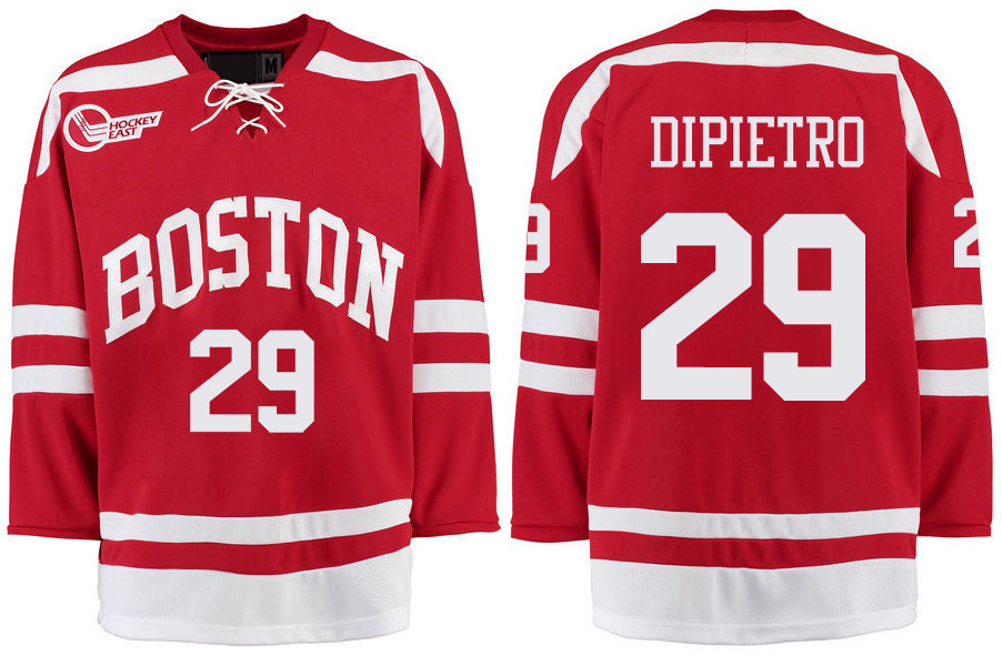 Boston University Terriers BU 29 Rick Dipietro Red Stitched Hockey Jersey Boston University Terriers BU 29 Rick Dipietro Red Stitched Hockey Jersey