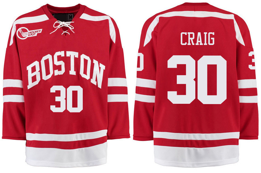 Boston University Terriers BU 30 Jim Craig Red Stitched Hockey Jersey Boston University Terriers BU 30 Jim Craig Red Stitched Hockey Jersey
