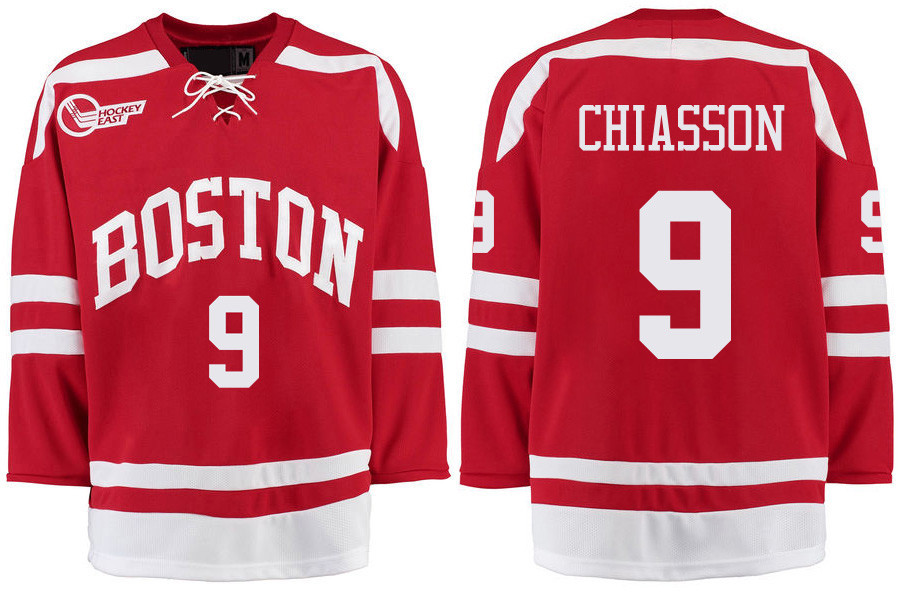 Boston University Terriers BU 9 Alex Chiasson Red Stitched Hockey Jersey Boston University Terriers BU 9 Alex Chiasson Red Stitched Hockey Jersey