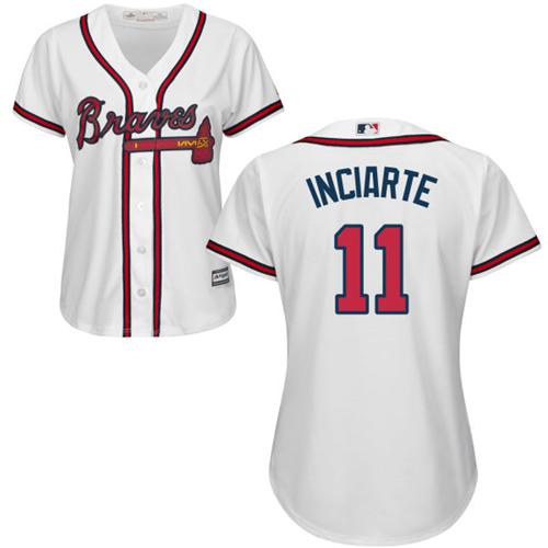 Braves #11 Ender Inciarte White Home Women's Stitched MLB Jersey Braves #11 Ender Inciarte White Home Women's Stitched MLB Jersey
