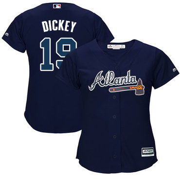 Braves #19 R.A. Dickey Navy Blue Alternate Women's Stitched MLB Jersey Braves #19 R.A. Dickey Navy Blue Alternate Women's Stitched MLB Jersey