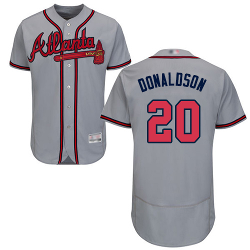 Braves #20 Josh Donaldson Grey Flexbase Authentic Collection Stitched Baseball Jersey