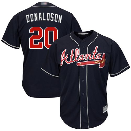 Braves #20 Josh Donaldson Navy Blue Cool Base Stitched Youth Baseball Jersey Braves #20 Josh Donaldson Navy Blue Cool Base Stitched Youth Baseball Jersey