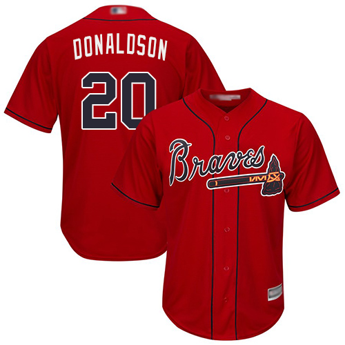 Braves #20 Josh Donaldson Red Cool Base Stitched Youth Baseball Jersey Braves #20 Josh Donaldson Red Cool Base Stitched Youth Baseball Jersey