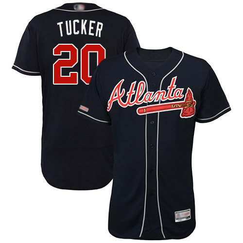 Braves #20 Preston Tucker Navy Blue Flexbase Authentic Collection Stitched Baseball Jersey