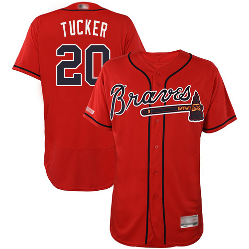Braves #20 Preston Tucker Red Flexbase Authentic Collection Stitched Baseball Jersey