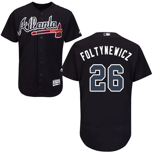 Braves #26 Mike Foltynewicz Navy Blue Flexbase Authentic Collection Stitched Baseball Jersey