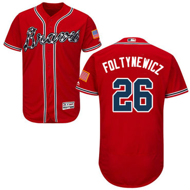 Braves #26 Mike Foltynewicz Red Flexbase Authentic Collection Stitched Baseball Jersey