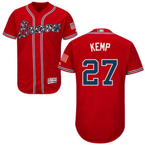 Braves #27 Matt Kemp Red Flexbase Authentic Collection Stitched MLB Jersey