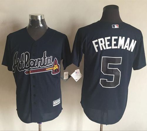 Braves #5 Freddie Freeman Blue New Cool Base Stitched MLB Jersey
