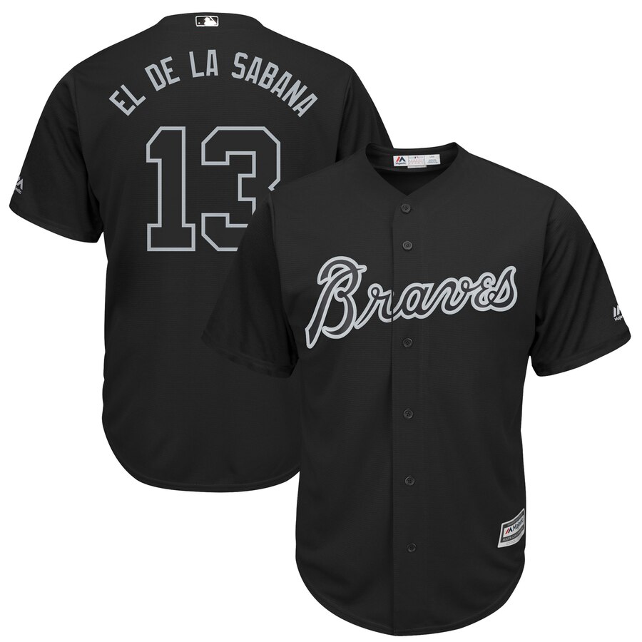 Braves 13 Ronald Acuna Jr El De La Sabana Black 2019 Players' Weekend Player Jersey