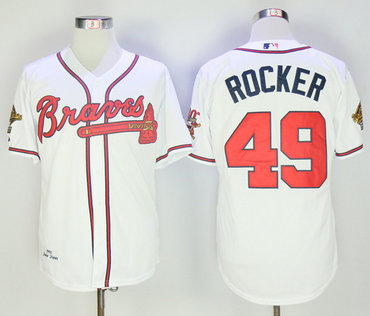 Braves 49 John Rocker White Throwback Jersey