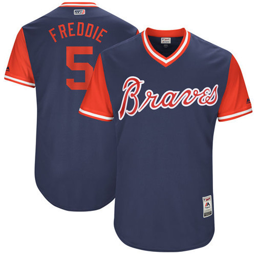 Braves 5 Freddie Freeman Freddie Majestic Navy 2017 Players Weekend Jersey