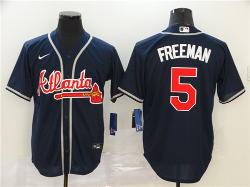 Braves 5 Freddie Freeman Navy 2020 Nike Cool Base Jersey