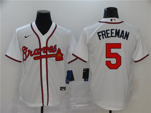 Braves 5 Freddie Freeman White 2020 Nike Cool Base Jersey
